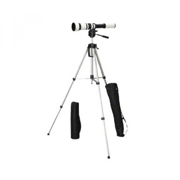 Walimex Pro 650-1300mm 1:8-16 DSLR-Teleobjektiv (Filtergewinde 95mm, IF) inkl. Dreibeinstativ Walimex Pro WT-3570für Canon EF Objektivbajonett weiß-37