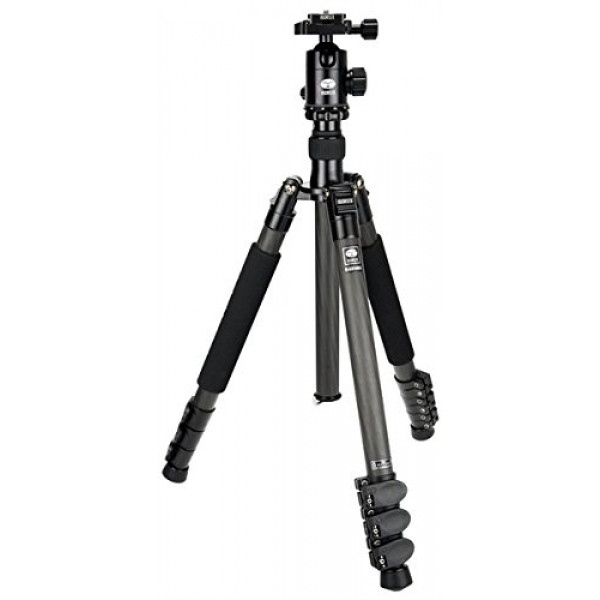 SIRUI KTV224 Stativset (CARBON Dreibeinstativ , Höhe: 155cm, Gewicht: 1,3+0,3kg, Belastbarkeit: 12kg) schwarz mit Kopf E-20 und Platte TY-50E-36