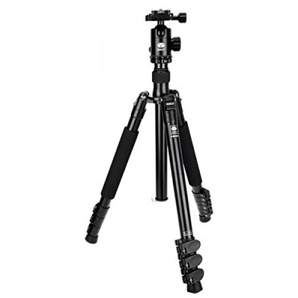 SIRUI KTV204 Stativset (Alu Dreibeinstativ , Höhe: 155cm, Gewicht: 1,6+0,3kg, Belastbarkeit: 12kg) schwarz mit Kopf E-20 und Platte TY-50E-34