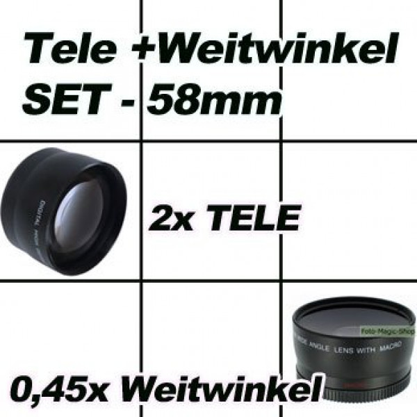 Tele und WW Konverter Set für Objektive mit 58mm Filtergewinde: 2x Telekonverter and 0,45x Weitwinkelkonverter-34