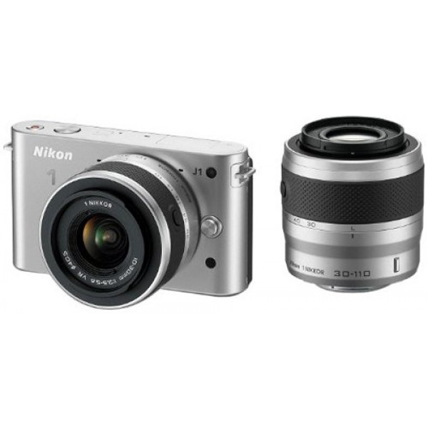 Nikon 1 J1 Systemkamera (10 Megapixel, 7,5 cm (3 Zoll) Display) silber inkl. 1 NIKKOR VR 10-30 mm und VR 30-110 mm Objektive-33