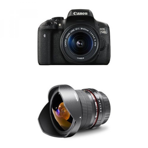 Canon EOS 750D SLR-Digitalkamera Kit inkl. EF-S 18-55mm Objektiv schwarz + Walimex Pro 8 mm 1:3,5 DSLR Fish-Eye II Objektiv-31