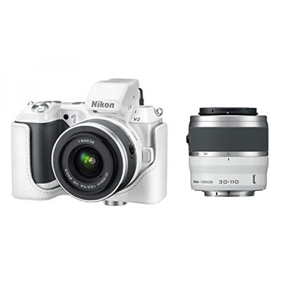 Nikon 1 V2 Systemkamera (14 Megapixel, 7,5 cm (3 Zoll) Display, Hybrid-Autofokus, superhochauflösender elektronischer Sucher, Full-HD Video) weiß Kit inkl. 10-30 mm VR + 30-110 mm Objektiv-32