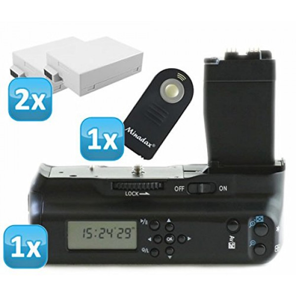 Impulsfoto Meike Profi Batteriegriff mit LCD-Timer and Infrarot Auslöser für Canon EOS 700D 650D, 600D und 550D wie der BG-E8 + 2 x LP-E8 Nachbau-Akkus-36