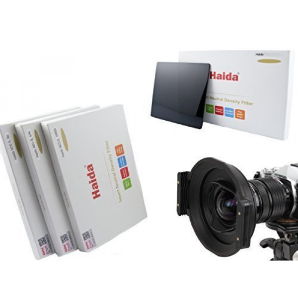 Haida Optical Neutral 3er Graufilter Set für Olympus M.ZUIKO DIGITAL ED 7‑14mm 1:2.8 PRO Vollmetall Filterhalter mit 3 verschiedenen ND Filtern in der Größe 150 mm x 150 mm ND0.9 (8x) / ND1.8 (64x) / ND3.0 (1000x)-34