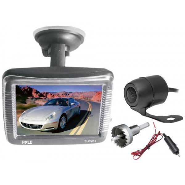 Pyle TFT-LCD Schlank-Fenster Saughalterung-Monitor 8,9 cm (3,5 Zoll) mit Dual-Berg-Rückfahrkamera und Nachtsicht-34