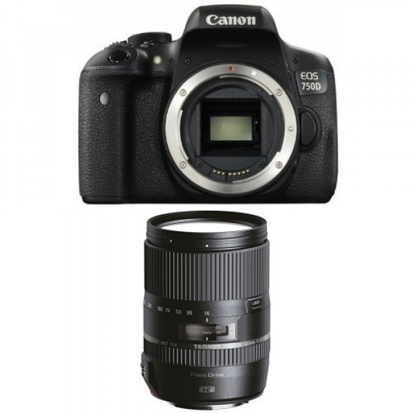 Canon EOS 750D SLR-Digitalkamera schwarz + Tamron 16-300mm Objektiv-31