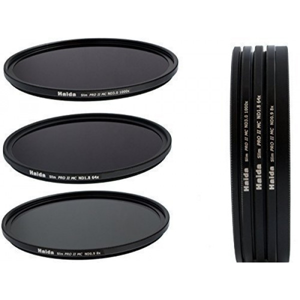 Slim PRO II Digital MC Neutral Graufilter Set bestehend aus ND8, ND64, ND1000 Filtern 72mm inkl. Stack Cap Filtercontainer + Pro Lens Cap mit Innengriff-37