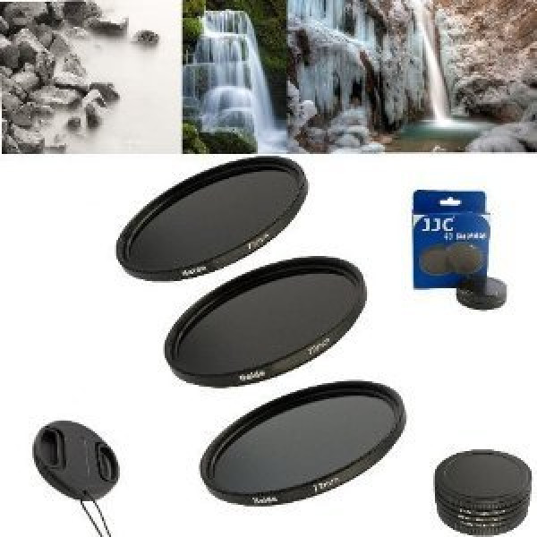 Neutral Graufilter Set bestehend aus ND4, ND8, ND64 Filtern 58mm inkl. Stack Cap Filtercontainer + Pro Lens Cap mit Innengriff-37