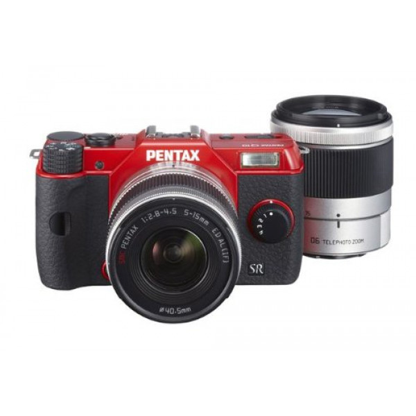 Pentax Q10 Systemkamera (12 Megapixel CMOS Sensor, 7,6 cm (3 Zoll) Display, Full HD, HDMI) inkl. 5-15 und 15-45mm Objektiv Kit rot-39