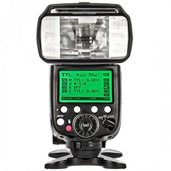 Professioneller 2.4G Wireless Speedlite Funk i-TTL Blitzgeraet fuer Nikon, Leitzahl 60 und großes Dot-Matrix Display Pixel X800N-39