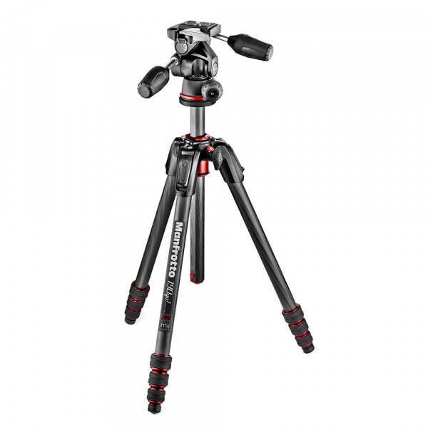 Manfrotto MK190GOC4TB-3W 190GO Carbon Stativ Kit inkl. 3-Wege-Neiger/4 Segmente schwarz-32