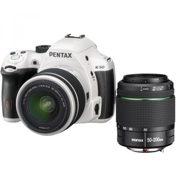 Pentax K 50 Kit weiÌÙ + DAL 18-55 WR + 50-200 WR-31