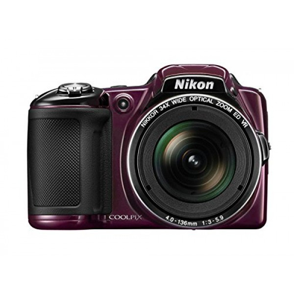Nikon Coolpix L830 Digitalkamera (16 Megapixel, 34-fach opt. Zoom, 7,6 cm (3 Zoll) RGBW-LCD-Display, bildstabilisiert, Dynamic-Fine-Zoom, Full-HD) aubergine-310