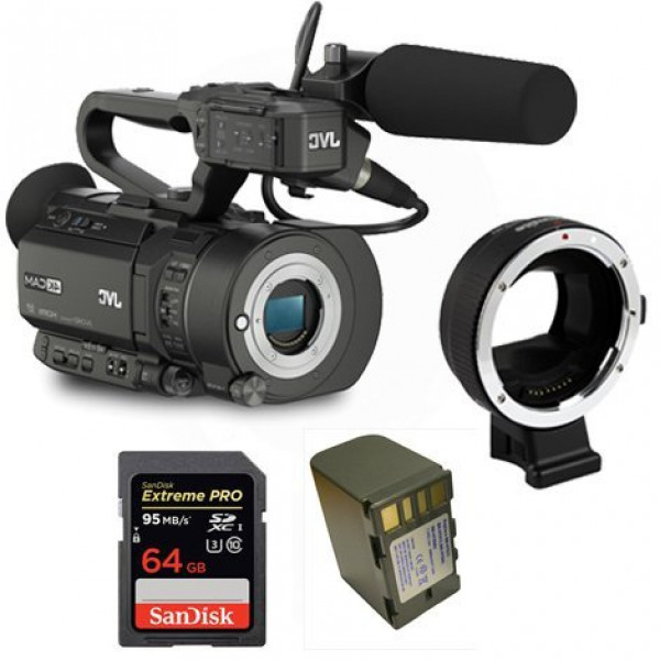 Kit Camcorder GY-LS300 JVC 4K Ready CMOS super35 Ultra HD 24/30p 150Mbps + 1 Battery + 1 Memory Card Sandisk 64Gb 95Mb + Adapter AF Canon EF Sony E-Mount-31