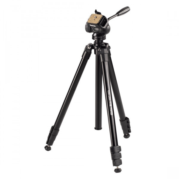 Hama Leichtes Allrounder Profi-Dreibeinstativ mit 2-Wege-Kopf, Delta Pro 180-2D, Schwarz-316