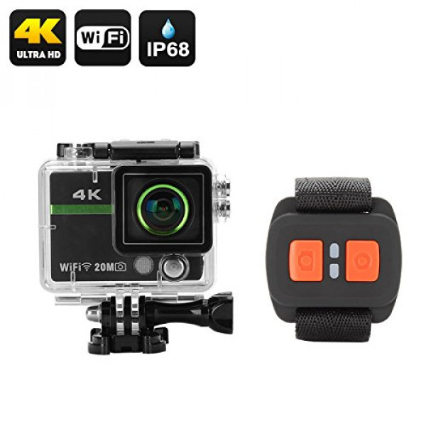 Ultra HD 4K Action Camera "Clarion" 20MP, 170 Degree Lens, DVR Loop Recording, Wrist Remote Control, Wi-Fi, iOS + Android App-36