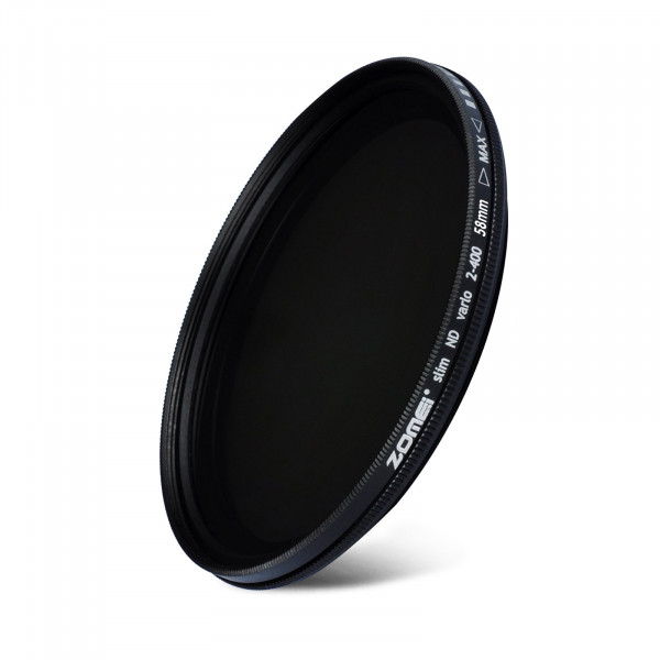 ZOMEI Ultra Dünn AGC Glass Optical Professionelle Filter/Objektiv-Filter/Fader ND2-400 Filter/Variable Density Neutral Grau ND2 zu ND400 Für DLSR Lens-58mm-39