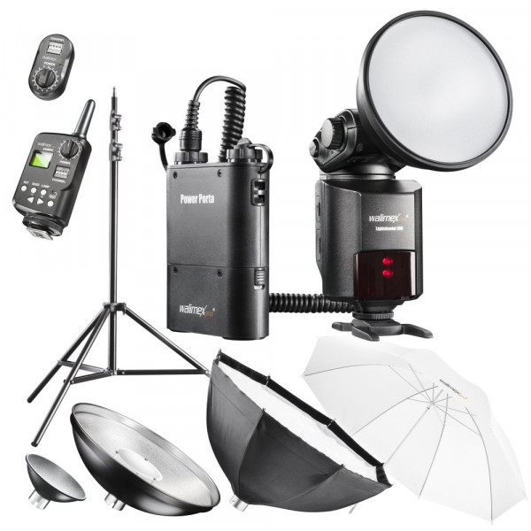 Walimex Pro Light Shooter 360 Portables Studio Set (Funkauslöser, Stativ, Softbox, Beauty Dish, Durchlichtschirm)-37