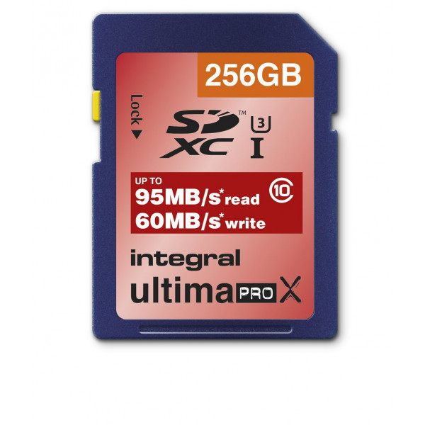 Integral SDXC 256GB Class 10 UltimaPro X UHS-1 class 3 Speicherkarte bis zu 90/60 MB/s read/write-32