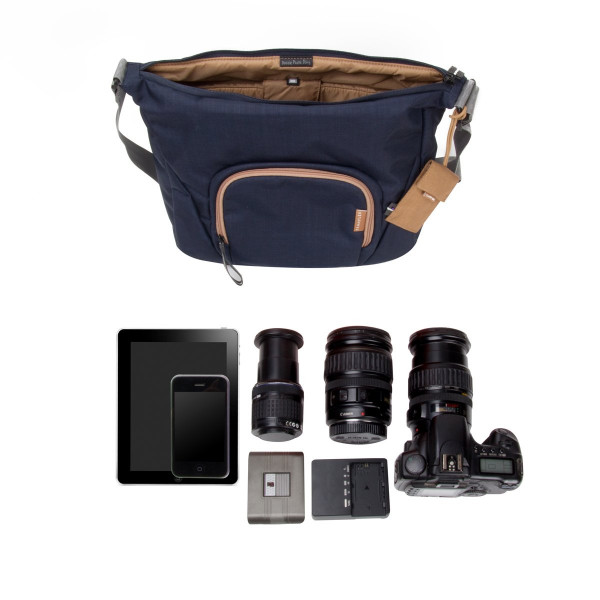 Crumpler Doozie Photo Sling DZPS 008 Kameratasche mit 9 7 Zoll Tabletfach inkl. Kameraeinsatztasche marineblau kupferbraun Kamerataschen Taschen