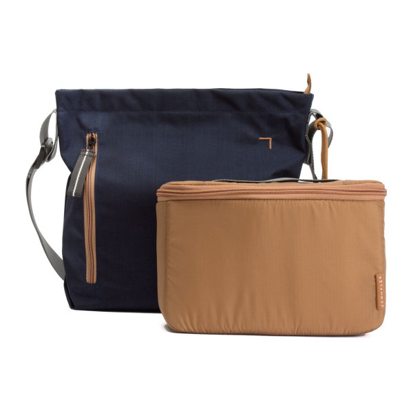 Crumpler Doozie Photo Shoulder S DZPS S 008 Kameratasche mit 9 7 Tabletfach inkl. herausnehmbarer Kamera Einsatztasche marineblau kupferbraun Taschen