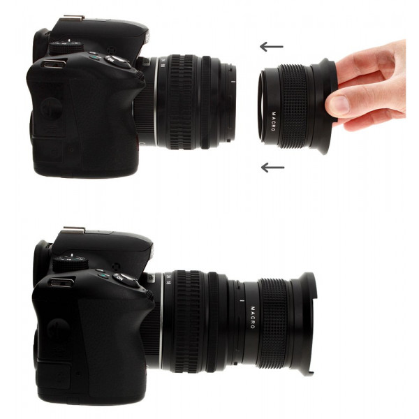 Objektiv Fisheye 0,35X mit Makro für CANON EOS 1100D 1000D 650D 600D 550D 500D 450D 400D 350D