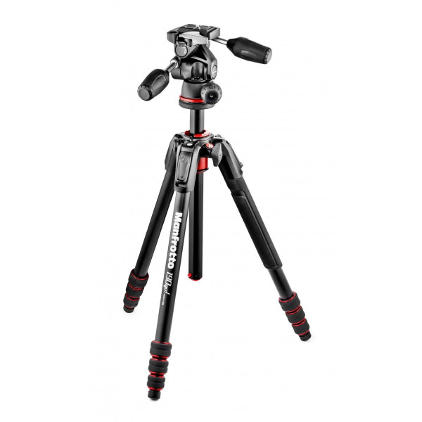 Manfrotto MK190GOA4TB-3W 190GO Stativ Kit inkl. 3-Wege-Neiger/4 Segmente schwarz-33