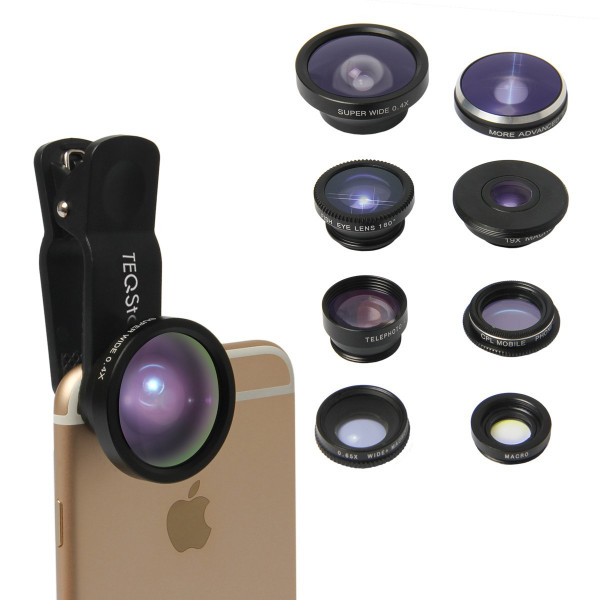 TEQStone Handy Objektiv 8 in 1 Clip on Handy Linse Set, 0,4X/0,65X Weitwinkel,180°/235°Fischaugenobjektiv + 19X Mikroobjektiv + Mikroobjektiv + 2X EXT Barlow + CPL Polfilter für Smartphones, Handys und Tablets-38