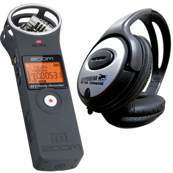 Zoom H1 MB MATTE BLACK V2.0 Stereo Recorder MP3 Wav + KEEPDRUM Stereo-Kopfhörer-33