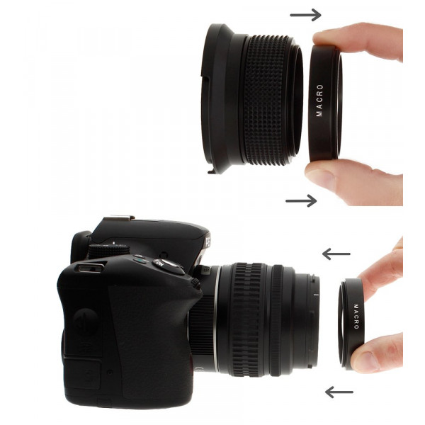 Objektiv Fisheye 0,35X mit Makro für CANON EOS 1100D 1000D 650D 600D 550D 500D 450D 400D 350D