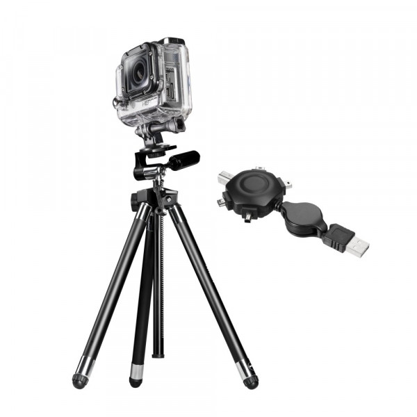 Mantona GoPro Set Kabel Connection inkl. GoPro Hero 3 Gehäuse/Stativ/USB-Kabel-310