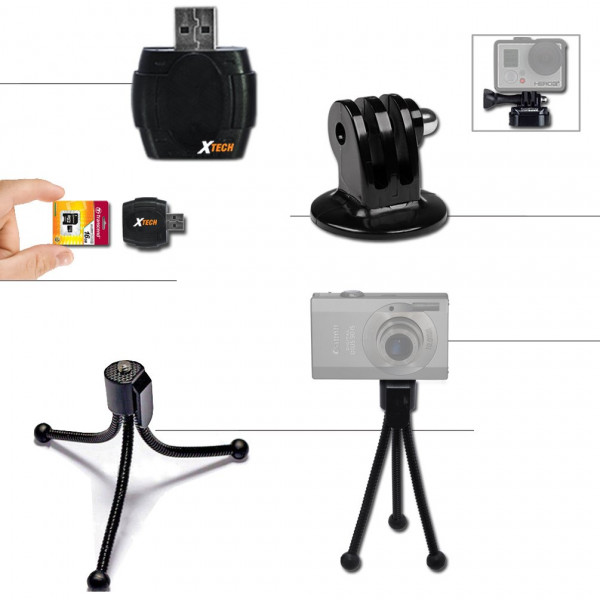 Xtech® Ideal 21 Piece Accessory Kit for GoPro HERO4 Hero 4 Digital