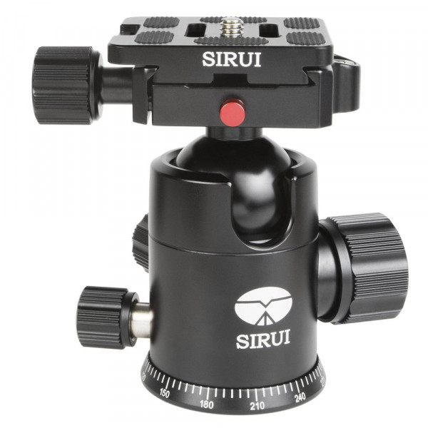 SIRUI G-20X Stativkugelkopf (Alu, Höhe: 98mm, Gewicht: 0.36kg, Belastbarkeit: 20kg) schwarz mit Wechselplatte TY-50X-35