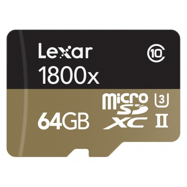 Lexar Professional 1800x microSDXC 64GB UHS-II W/USB 3.0 Reader Flash Memory Card LSDMI64GCRBEU1800R-36