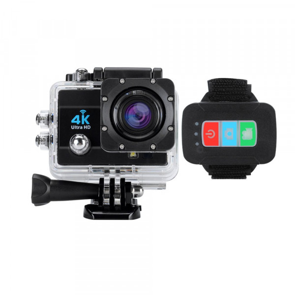 Wallzkey W2 4K Ultra HD Wifi Action Kamera Wasserdichte Kamera Fernsteuerungsbefehl (schwarz)-35