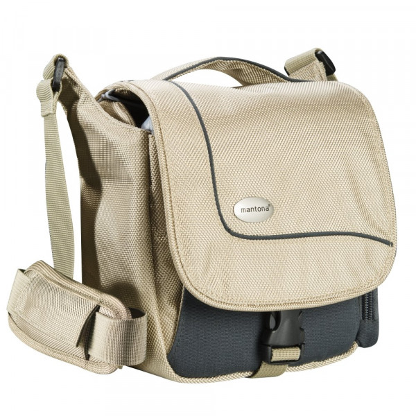 Mantona SportsBag SLR-Kameratasche sand (sportlich kompakte Umhängetasche) für Bridge Kameras und Micro SLR-35
