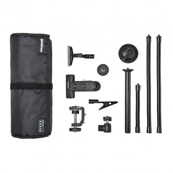 Cullmann Flexx Studio Zubehör Set 11-teilig (u.a. Saugstativ, Kugelkopf, Klemmen, Schwanenhals, inkl. Tasche) für Tabletop-Fotographie-315