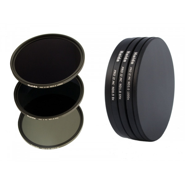 PRO II Digital MC Neutral Graufilter Set bestehend aus ND8, ND64, ND1000 Filtern 46 mm inkl. Stack Cap Filtercontainer + Pro Lens Cap mit Innengriff-35