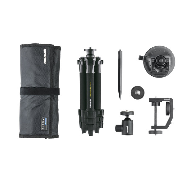 Cullmann Flexx Touring Zubehör Set 6-teilig (u.a. Erdspieß, Stativ, Kugelkopf, Tasche) für Outdoor/Makro-Fotographie-315