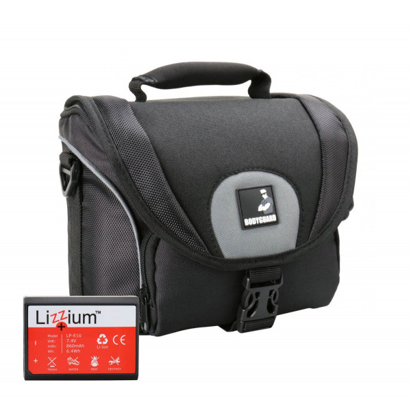 EOS Bundle Tasche für Canon 1100D 1200D 1300D +Qualitäts Ersatz-Akku Lizzium LP-E10 Fototasche-38