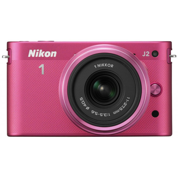 Nikon 1 J2 Systemkamera (10,1 Megapixel, 7,5 cm (3 Zoll) Display) Kit inkl. Nikkor 11-27,5 mm pink-36