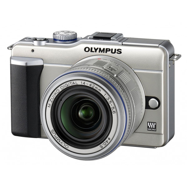 Olympus PEN E-PL1 Systemkamera (13 Megapixel, 6,9 cm (2,7 Zoll) Display, Bildstabilisator) champagner mit 14-42mm Objektiv silber-36