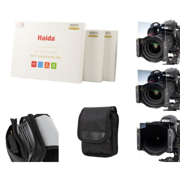 HAIDA Pro II MC Optical 150 mm x 100 mm GND Soft Edge Verlaufsfilterset ND0.3 (2x) (50 %) / ND0.6 (4x) (25%) / ND0.9 (8x) (12,5%) Inkl. Haida Filtertasche-39