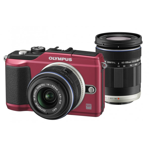 Olympus E-PL2 Systemkamera (12 Megapixel, 7,6 cm (3 Zoll) Display, bildstabilisiert) rot mit 14-42 mm and 40-150 mm Objektiven schwarz-35