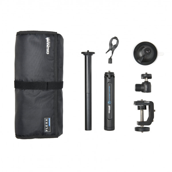 Cullmann Flexx Support Zubehör Set 6-teilig (u.a. Copter Multistativ, Saugstativ, Kugelkopf, Tasche) für Tabletop-Fotographie-314