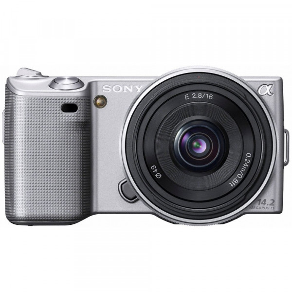 Sony Alpha NEX-5 Silver Digital Camera and Sony 16mm lens-34