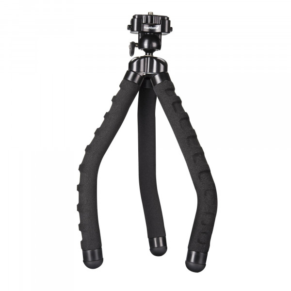 Mantona Multiflex-Stativ M 27 cm (Flexible Stativbeine, mit 1/4 Zoll Schnellwechselplatte) schwarz-34