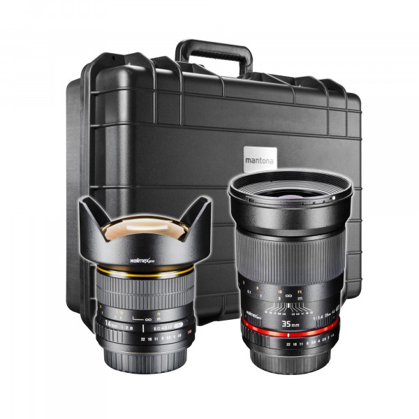 Walimex Pro Outdoor-Landscape Set (14 mm/1:2,8 und 35 mm/1:1,4 Weitwinkelobjektive mit Koffer) für Nikon-34