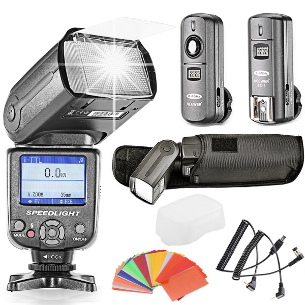 Neewer® NW985N *Farben TFT-Display * High Speed Synchronisation I-TTL Flash Blitz Blitzgerät Set für Nikon D7000 D5300 D5200 D5100 D5000 D3300 D3200 D3100 D800 D40, D40X, D50, D60, D70, D70S, D80, D80S, D90, D200, D300 und alle übrigen Nikon Kameras, Von-38